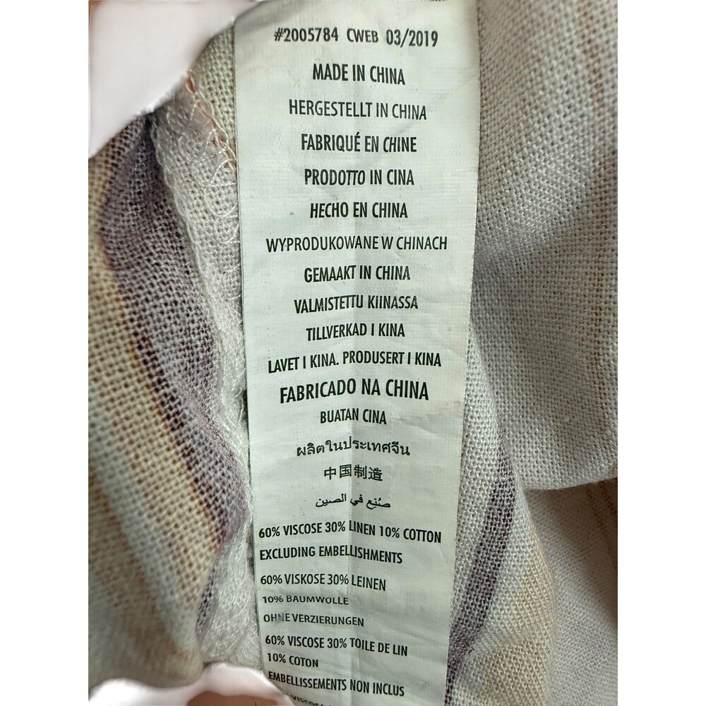 Cotton On Striped Button Front Midi Summer Dress Multicolor Linen Blend Size XL - Picture 5 of 9